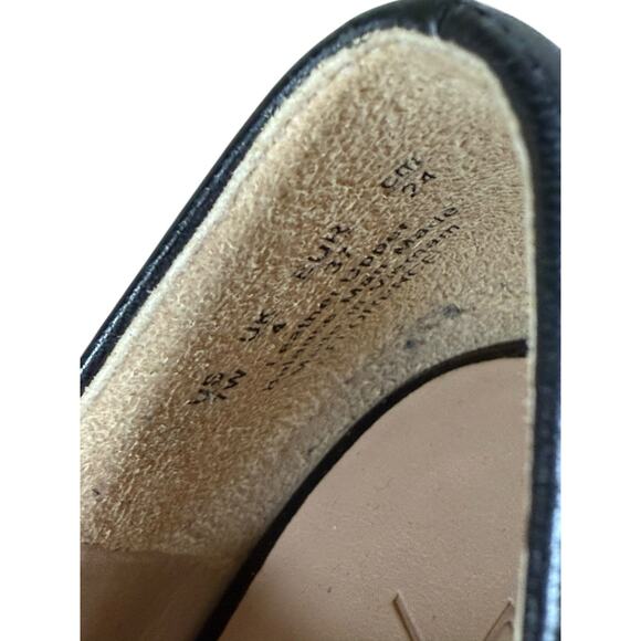 7 Edit Naturalizer Black Leather Square Toe Pumps Size 7W Low Block Heel Shoes - Picture 9 of 9